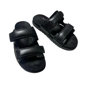 Woden Lisa Leather Black Sandals US 6.5